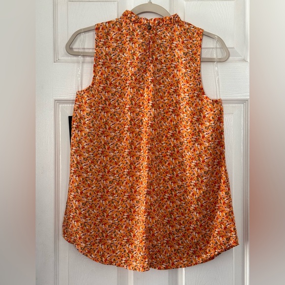 mock floral Sleeveless Chiffon Blouse Shirt blouse Tops medium new with tags - Picture 3 of 6